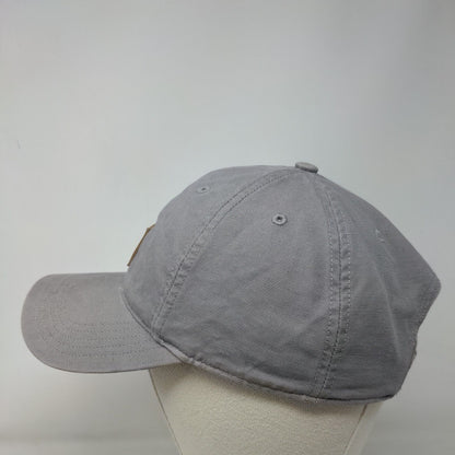 Carhartt Strapback Hat Gray OSFA Embroidered Leather Patch 6 Panel