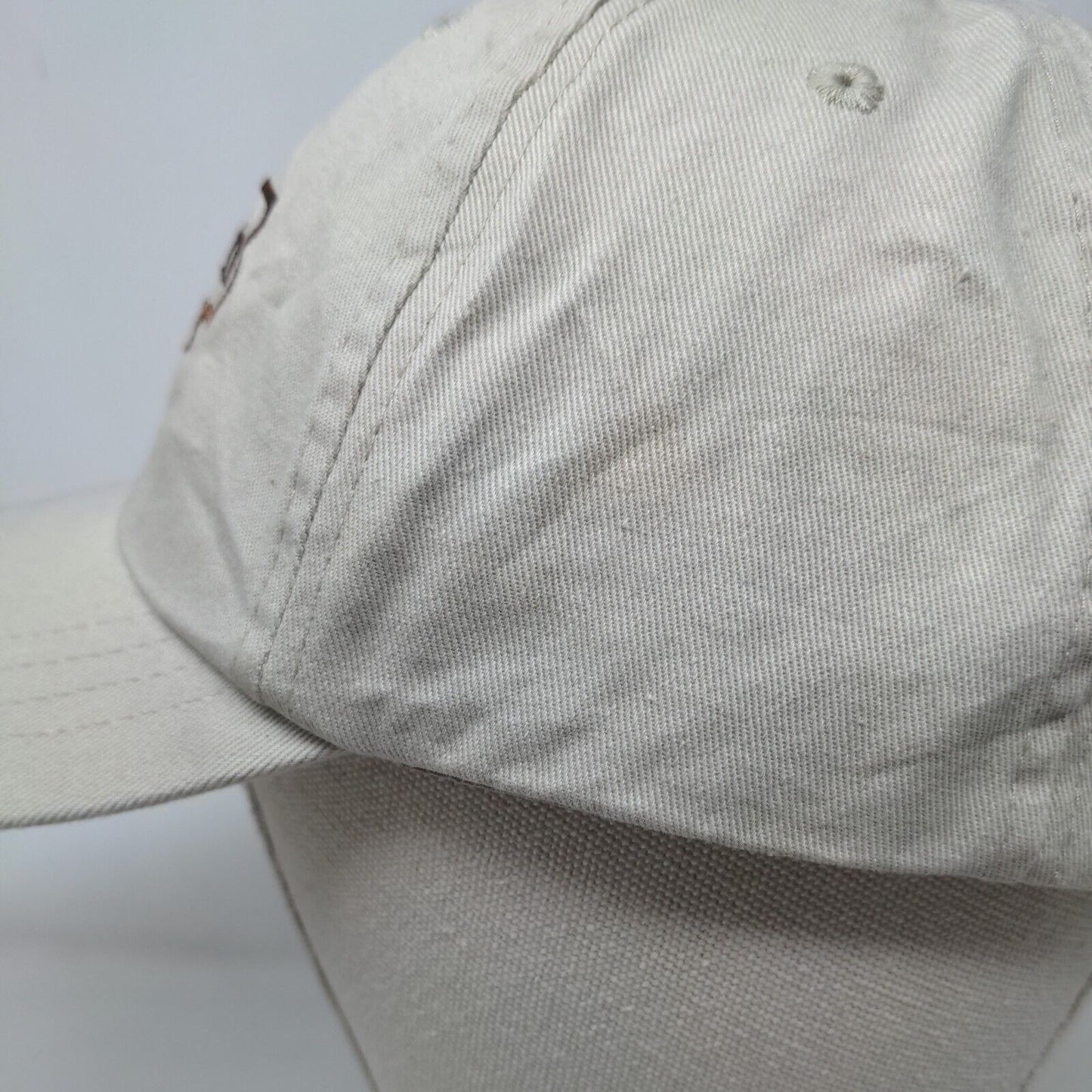 Sanderson Farms Strapback Hat Tan OSFA Adjustable Embroidered 6 Panel Cotton