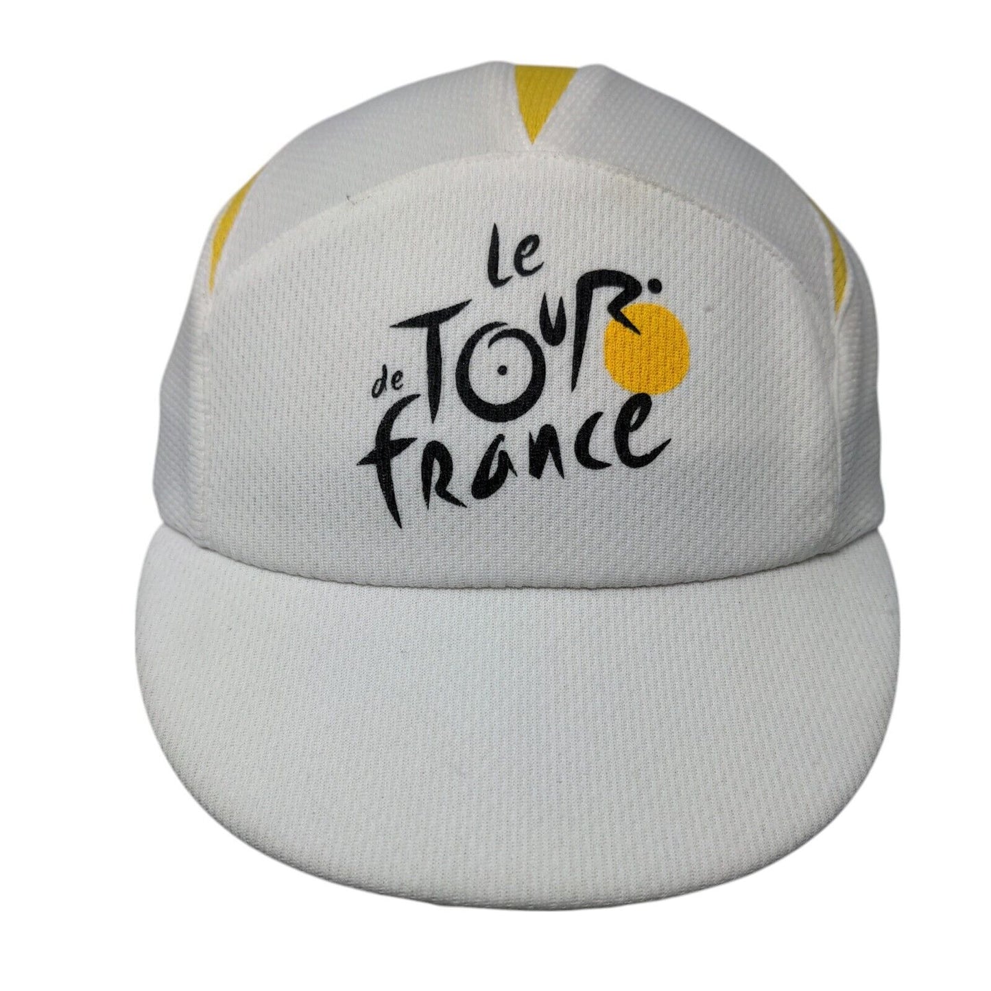 Le de Tour France 5 Panel Cap White OSFA Adjustable Embroidered Headsweats
