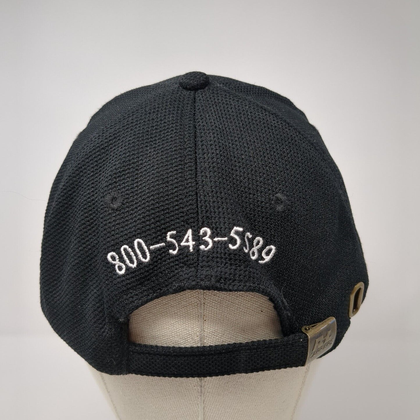 R+L Carriers Racing Slideback Hat Black One Size Adjustable Embroidered Idegy