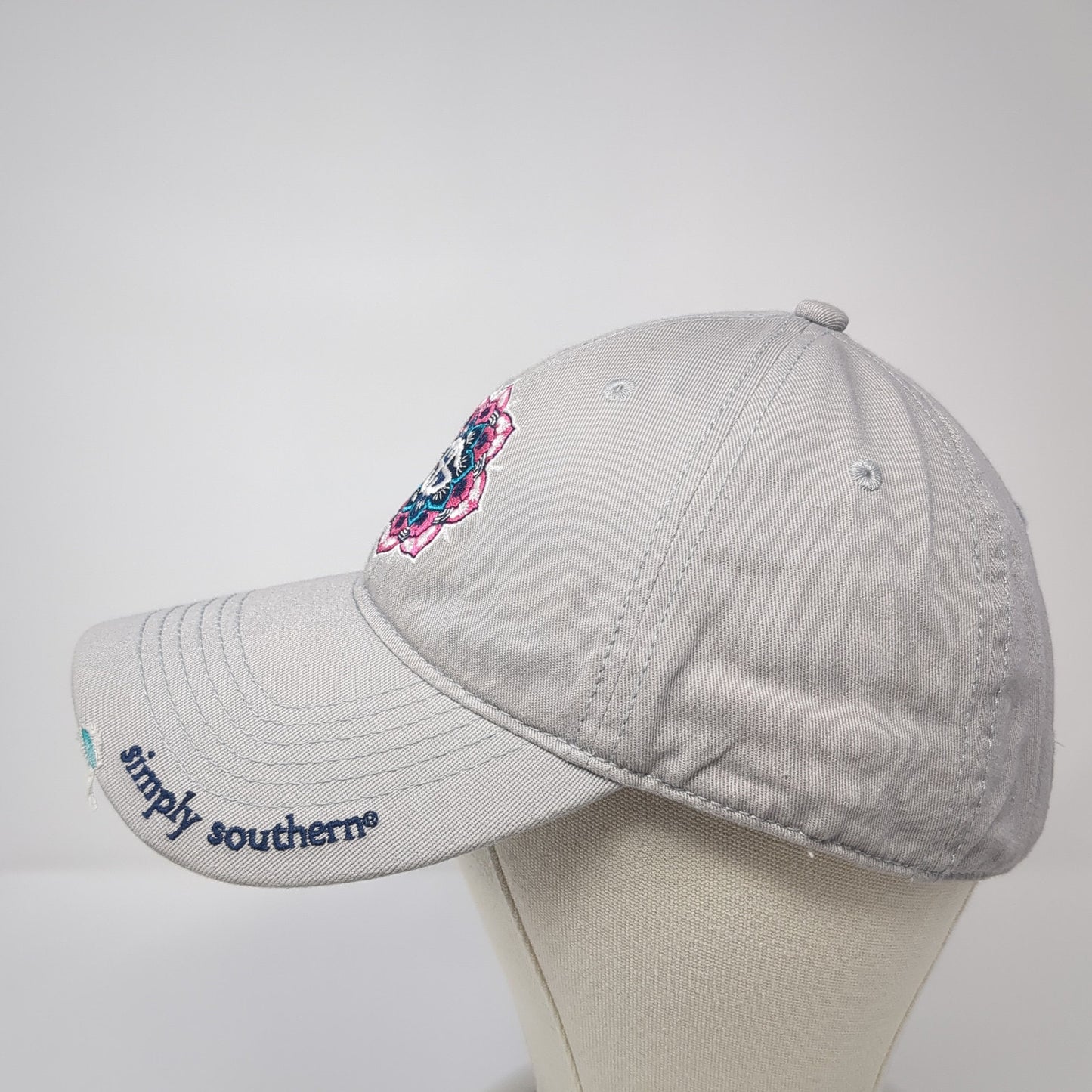 Simply Southern Mandala Slideback Hat Gray One Size Solid Adjustable