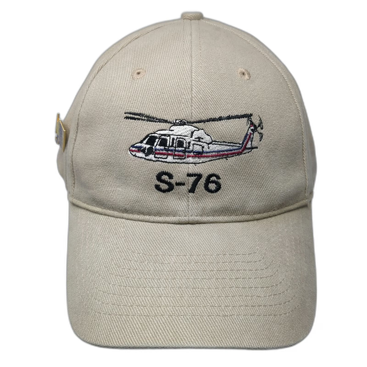 HeadShot Sikorsky S-76 Helicopter Beige One Size Baseball Cap Slideback Pin Hat