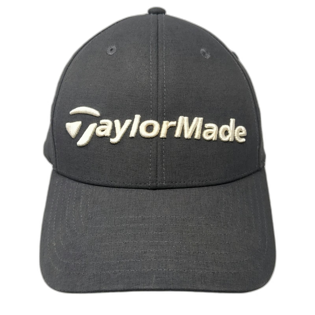 TaylorMade Baseball Cap Gray White One Size Strapback Curved Brim Golf Hat