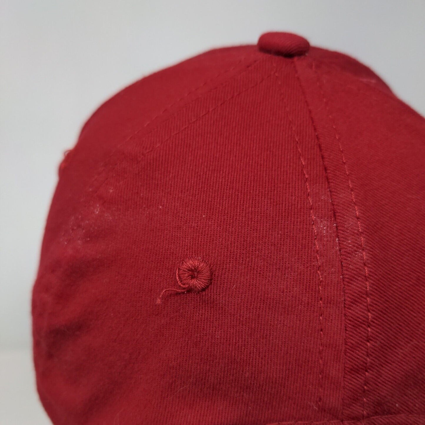 George Strapback Hat Red One Size Adjustable Vented Holes 6 Panel Blank