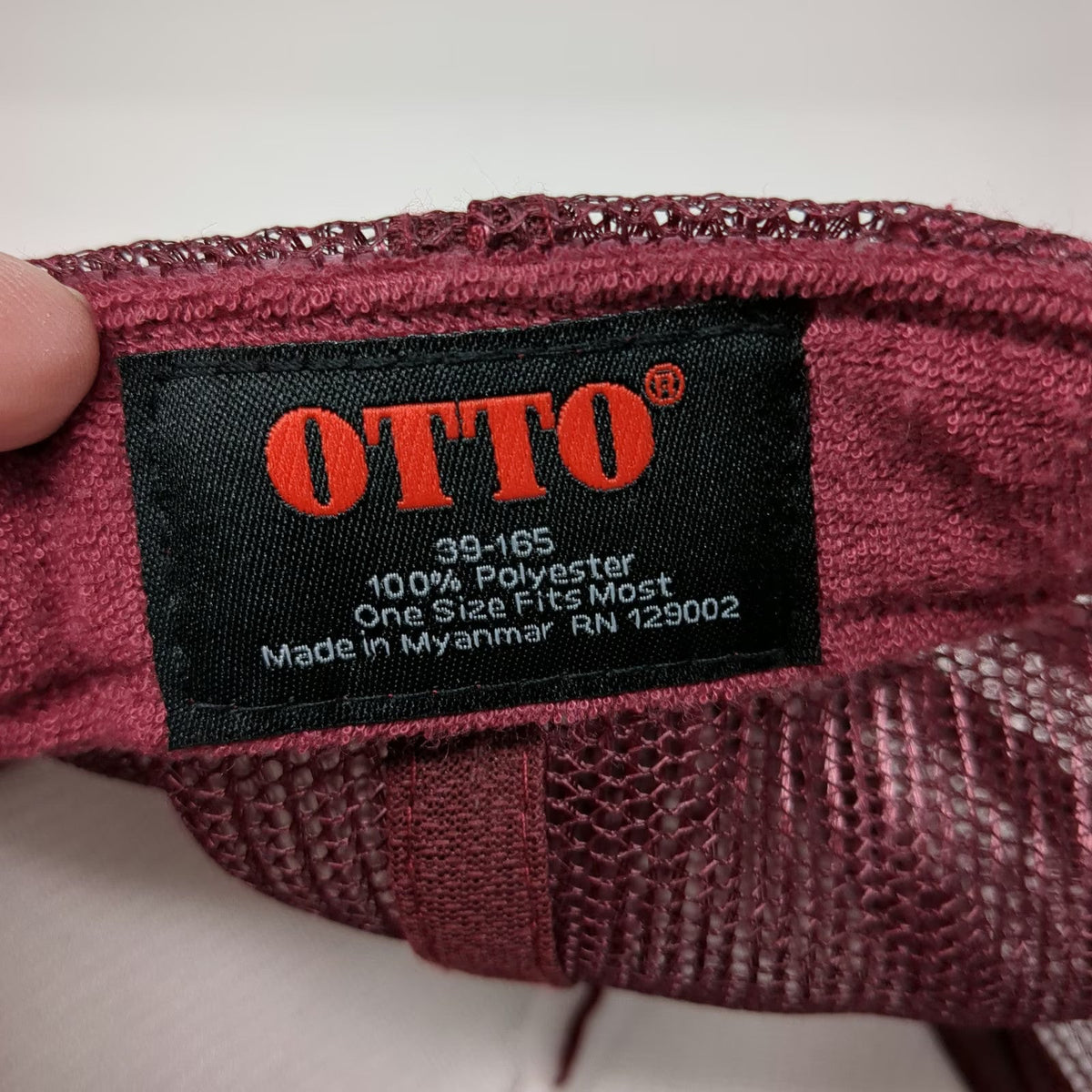 OTTO Trucker Hat Red One Size Make Aire Waves 1989 Rope Snapback Mesh Foam Front