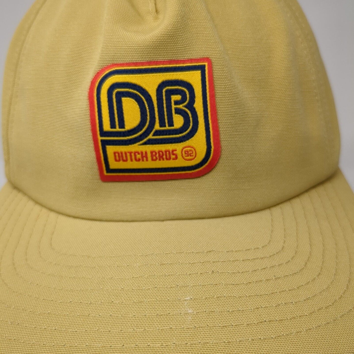 DB Dutch Bros 92 Snapback Hat Tan One Size Adjustable Embroidered Vented Holes