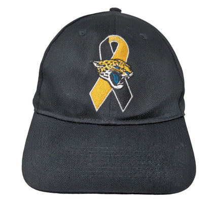 Jacksonville Jaguars Strapback Hat Black Embroidered Logo Awareness Ribbon NFL