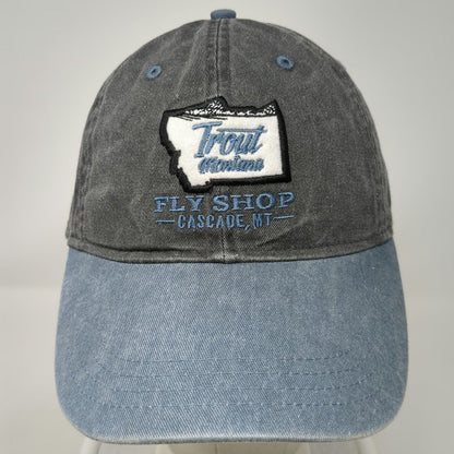Ouray Sportswear Baseball Cap Gray Blue One Size Trout Montana Fly Shop Hat