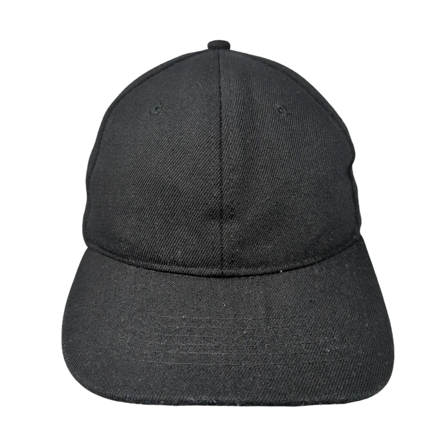 Unbranded Strapback Hat Solid Black One Size Adjustable 6 Panel Blank