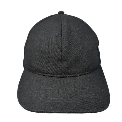 Unbranded Strapback Hat Solid Black One Size Adjustable 6 Panel Blank