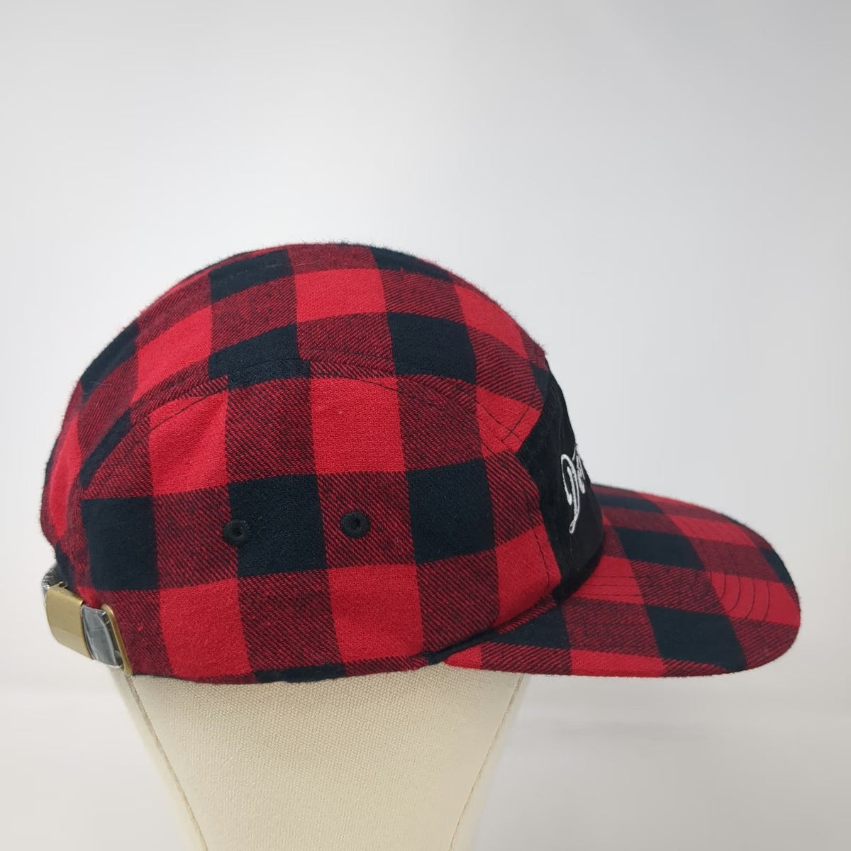 Red Black Buffalo Plaid 5 Panel Hat Dorchester Brewing Co One Size Slideback