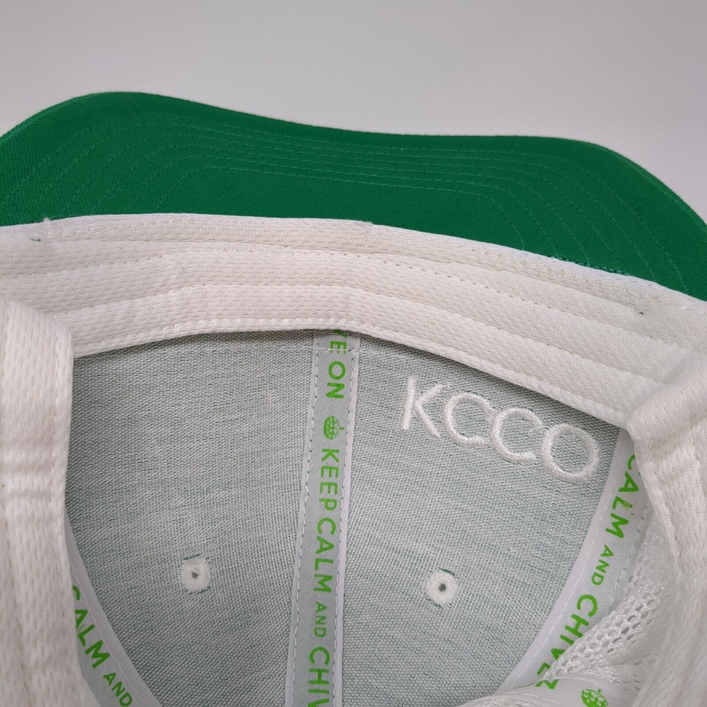 KCCO Fitted Trucker Hat Green One Size Embroidered Mesh Back The Chive