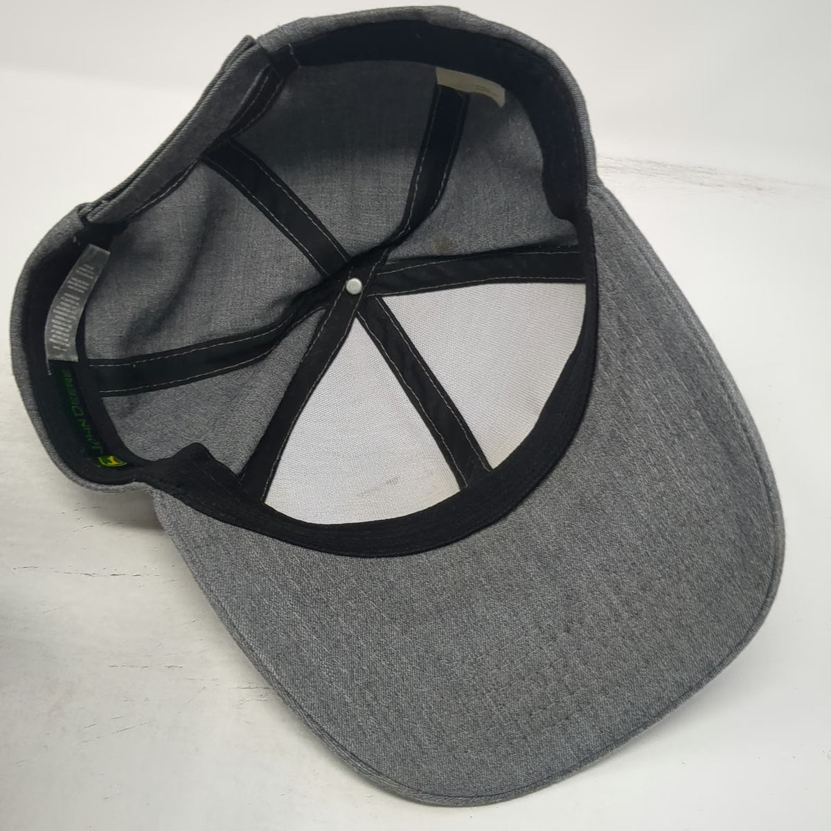 John Deere Baseball Cap Gray One Size Heathered Strapback Agriculture Logo Hat