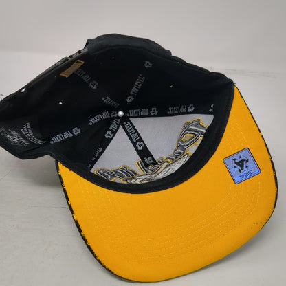 Top Level Snapback Black Yellow One Size Hat Paid In Full Money Print Flat Brim