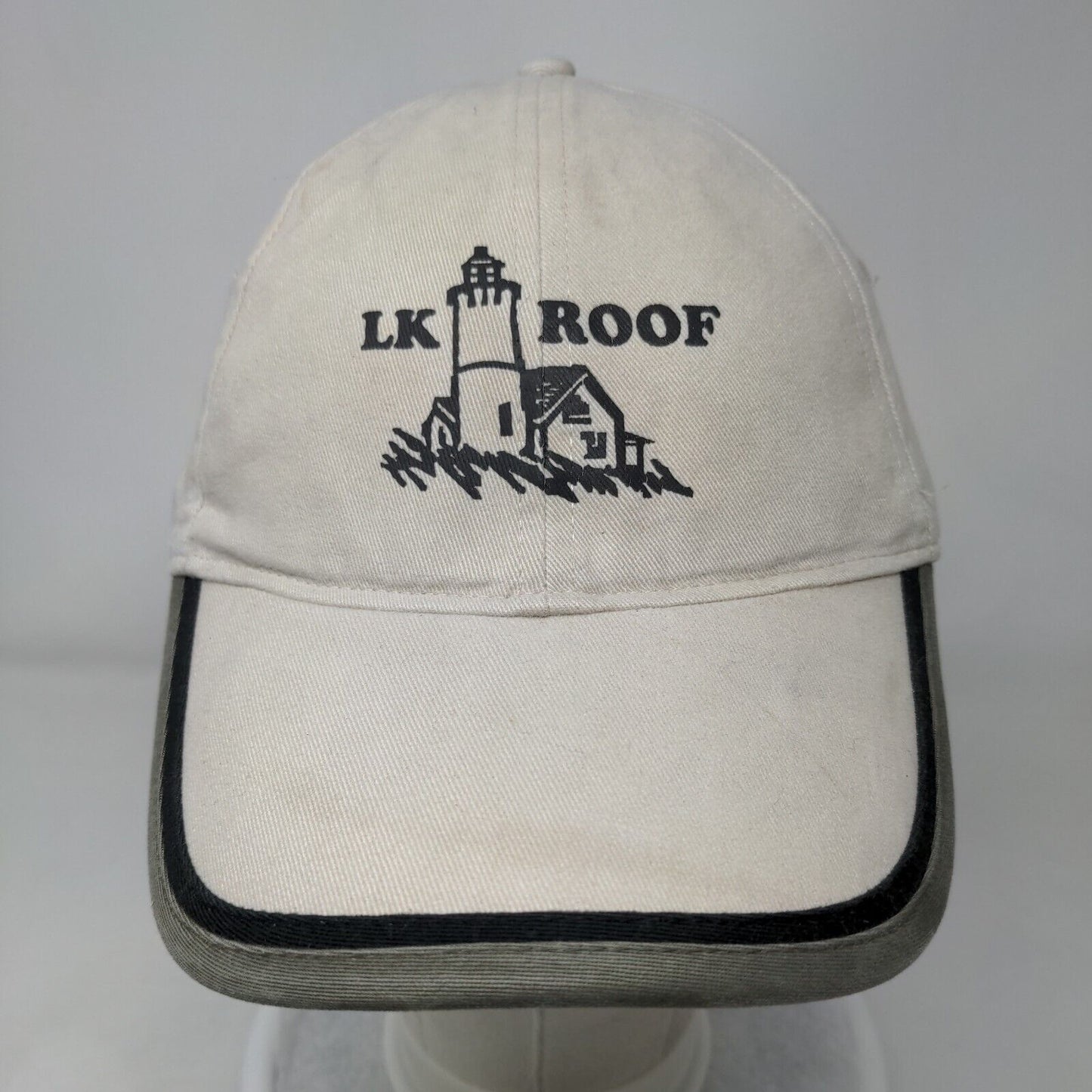 LK Roof Lighthouse Strapback Hat Tan OSFA Solid Vent Holes 6 Panel