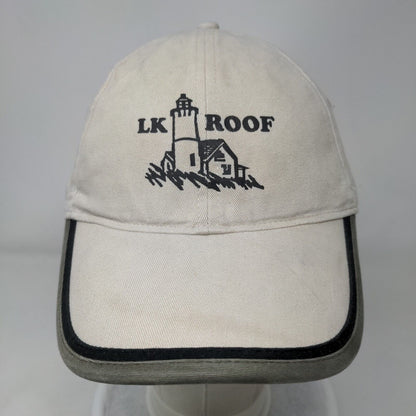 LK Roof Lighthouse Strapback Hat Tan OSFA Solid Vent Holes 6 Panel