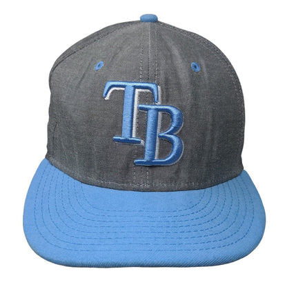 Tampa Bay Rays Slideback Hat Gray Blue Size M/L Embroidered MLB New Era 9Fifty
