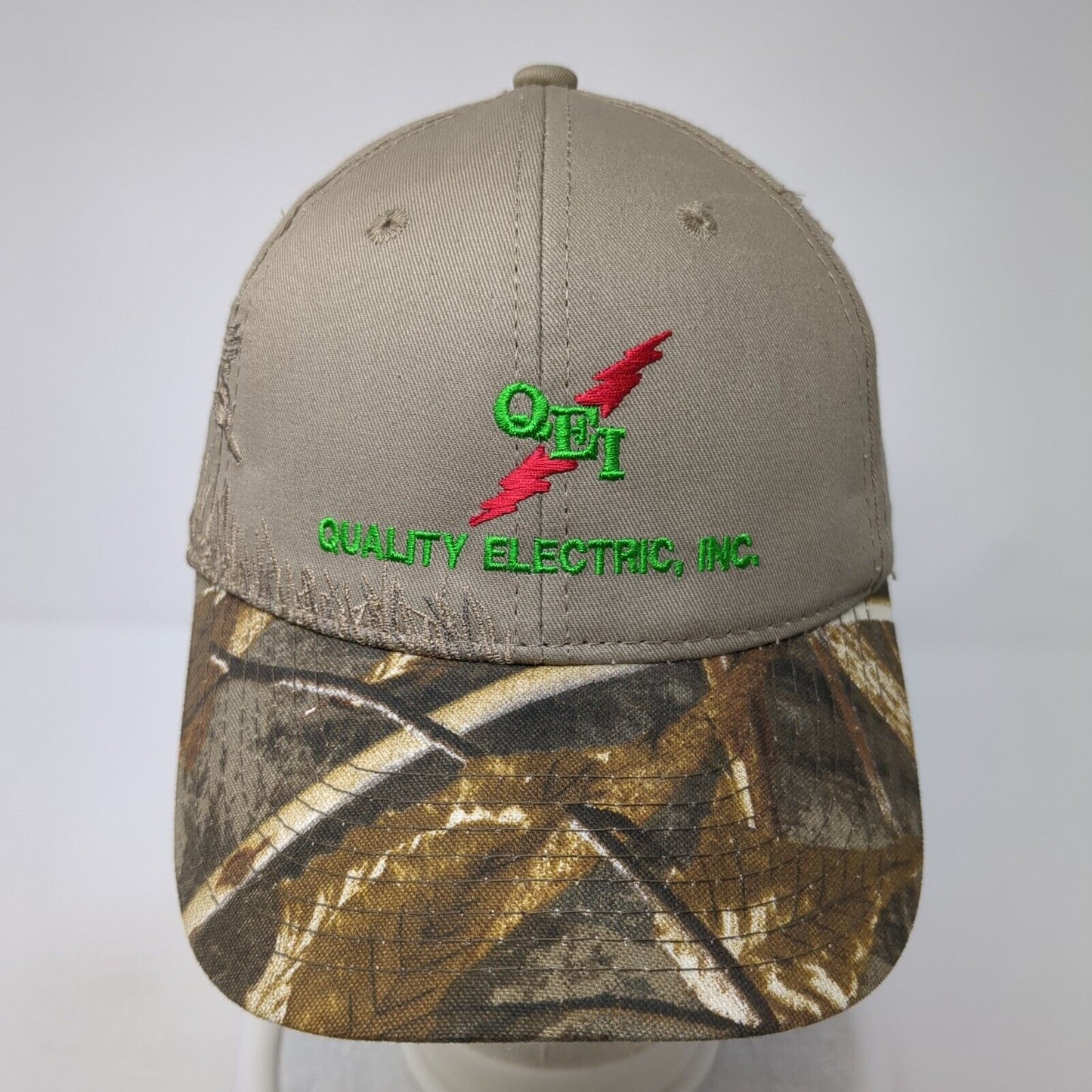 QEI Quality Electric Inc Strapback Hat Camouflage OS Adjustable Port Authority