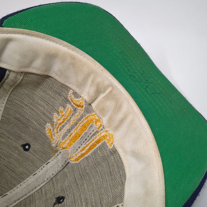 New Era Baseball Cap Blue 7 1/4 Gothic M Fitted Pro Model Green Underbrim Hat