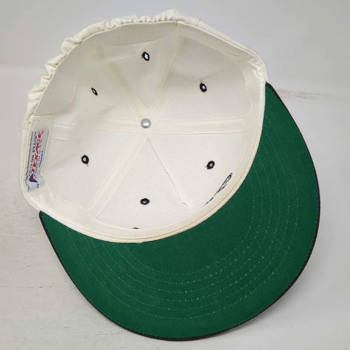 Titleist 5 Panel White Hat S Texace Golf Black Bill Green Underbrim USA Vintage
