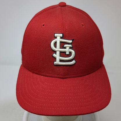 New Era MLB St. Louis Cardinals Baseball Cap Red 7 1/4 Fitted 100% Wool USA Hat