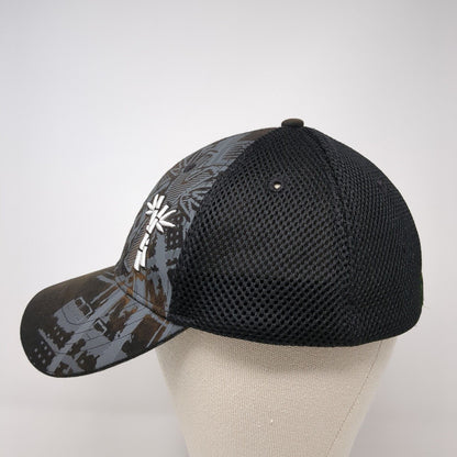 Cariloha Bamboo Stay Cool Fitted Trucker Hat Black S/M Embroidered Mesh Back