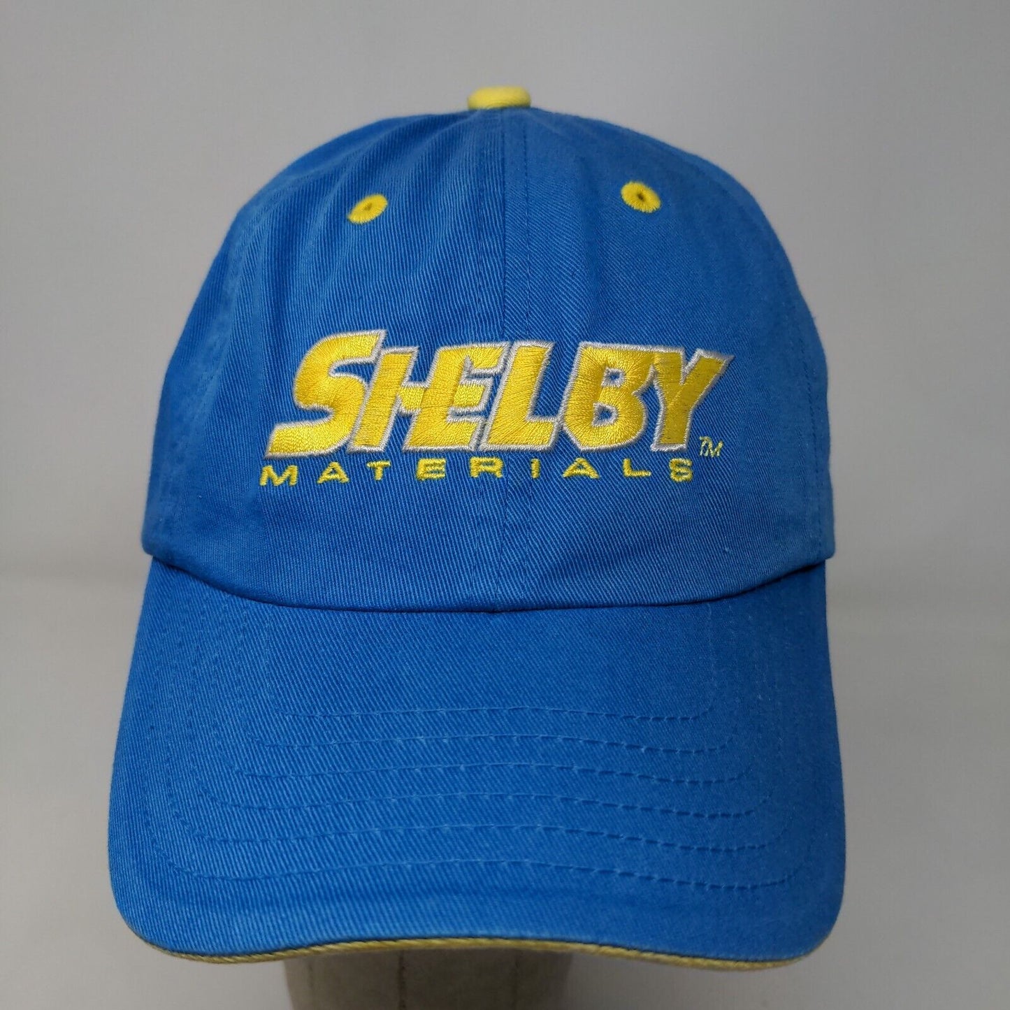 KC Sportswear Men's Strapback Hat Blue Embroidered Logo Shelby Materials