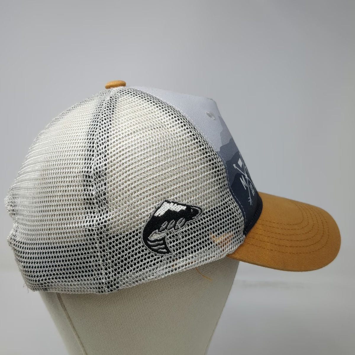 Cirque Montana Mountain Yellow Trucker Hat One Size Snapback Mesh Graphic Cap