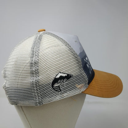 Cirque Montana Mountain Yellow Trucker Hat One Size Snapback Mesh Graphic Cap
