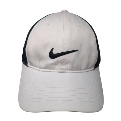 Nike Golf Strapback Hat White One Size Adjustable Swoosh Logo 6 Panel