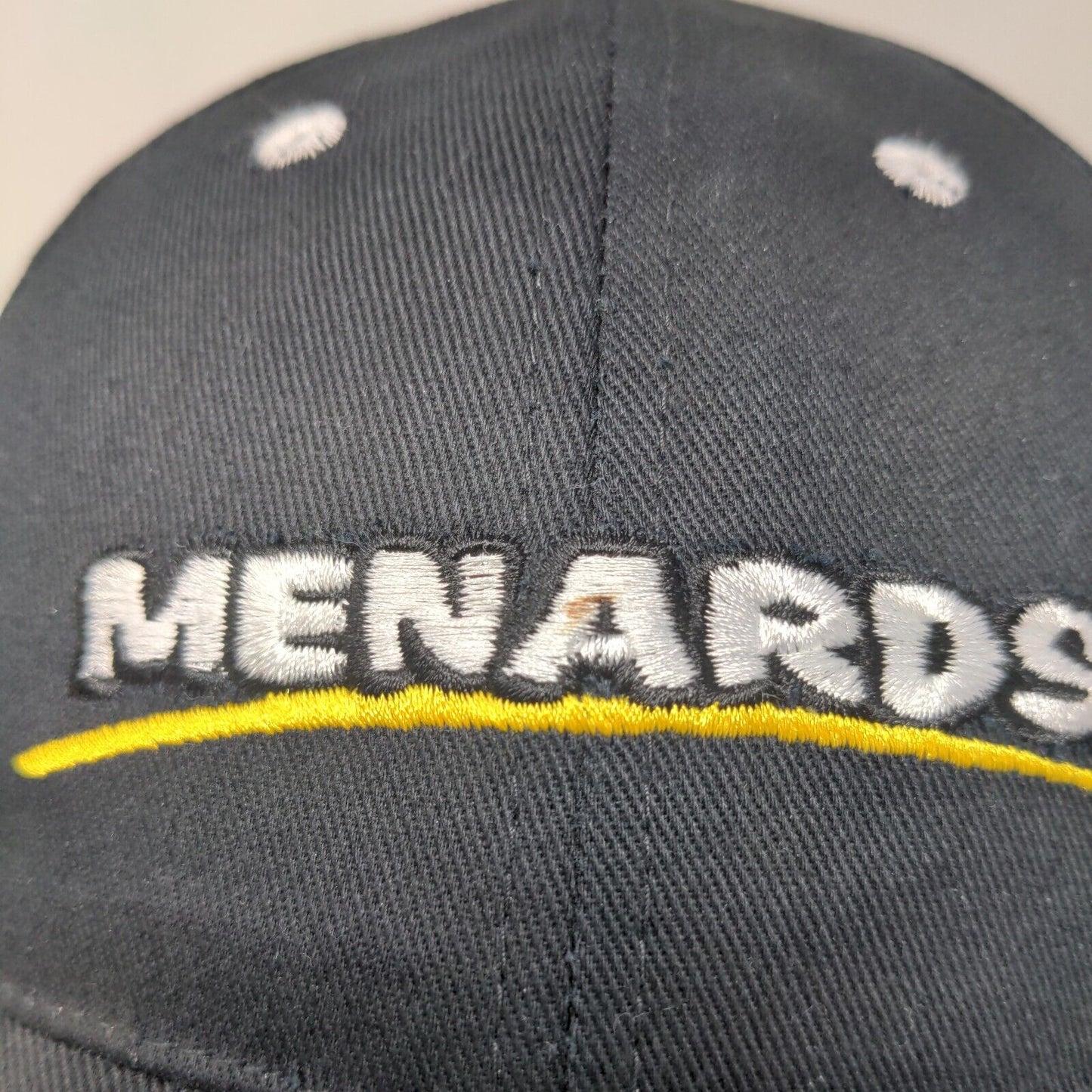 Menards Men's Strapback Hat Black Adjustable Embroidered #15 Logo