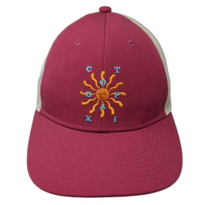Cotopaxi Trucker Hat Red One Size Snapback Mesh Embroidered Sun Recycled Poly