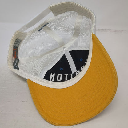 Camp David Trucker Hat Blue Yellow White One Size Stratton Vermont Mesh Snapback