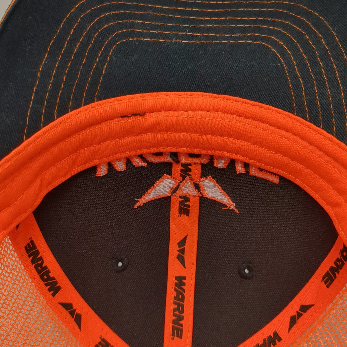 Warne Trucker Hat Black Orange One Size American Flag Mesh Contrast Stitching