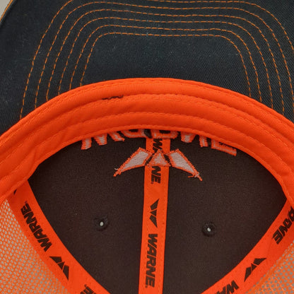 Warne Trucker Hat Black Orange One Size American Flag Mesh Contrast Stitching