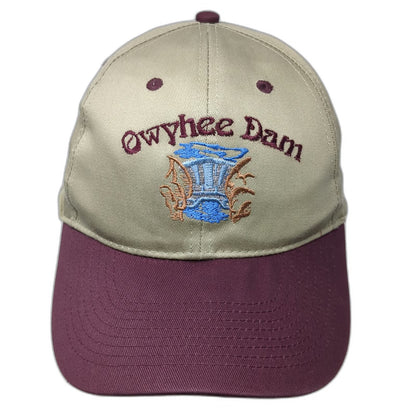 Otto Baseball Cap Beige Maroon One Size Owyhee Dam 75th Anniversary Oregon hat