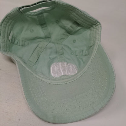 Monogram Strapback Hat Green OSFM Embroidered Adjustable Solid 6 Panel