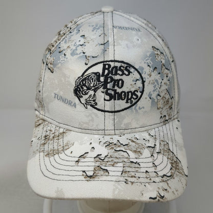 Bass Pro Shops Snapback Hat White One Size Tundra Camo Fishing Hunting Logo