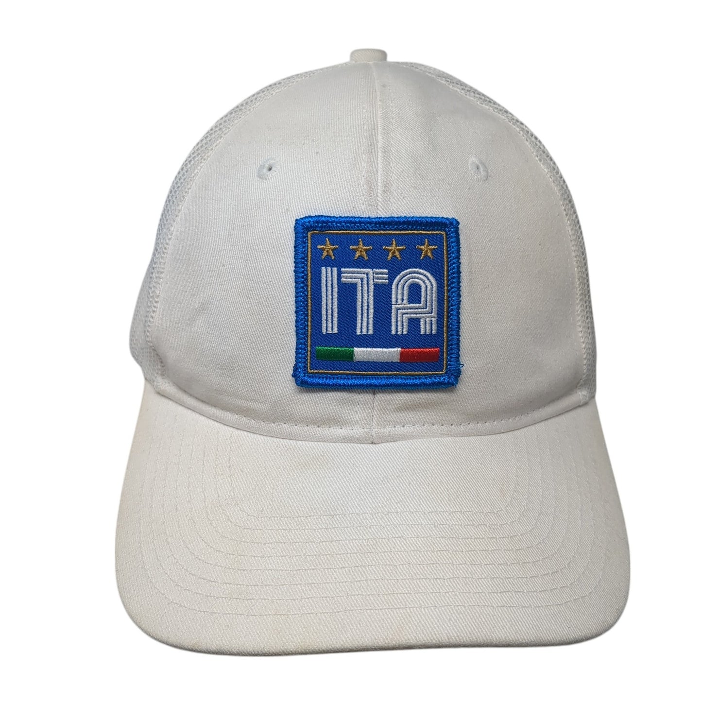 ITA Snapback Trucker Hat White One Size Solid Mesh Back Port Authority