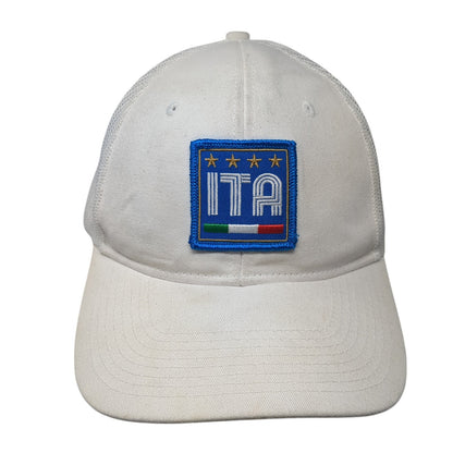 ITA Snapback Trucker Hat White One Size Solid Mesh Back Port Authority