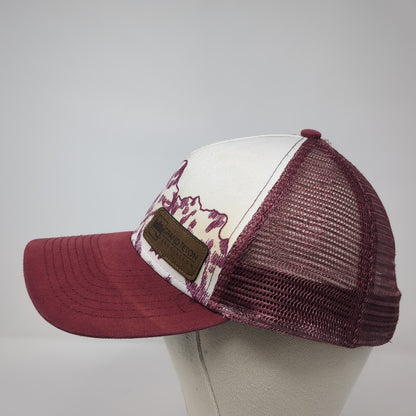 Grand Teton Association Snapback Trucker Hat Red One Size Mesh Back