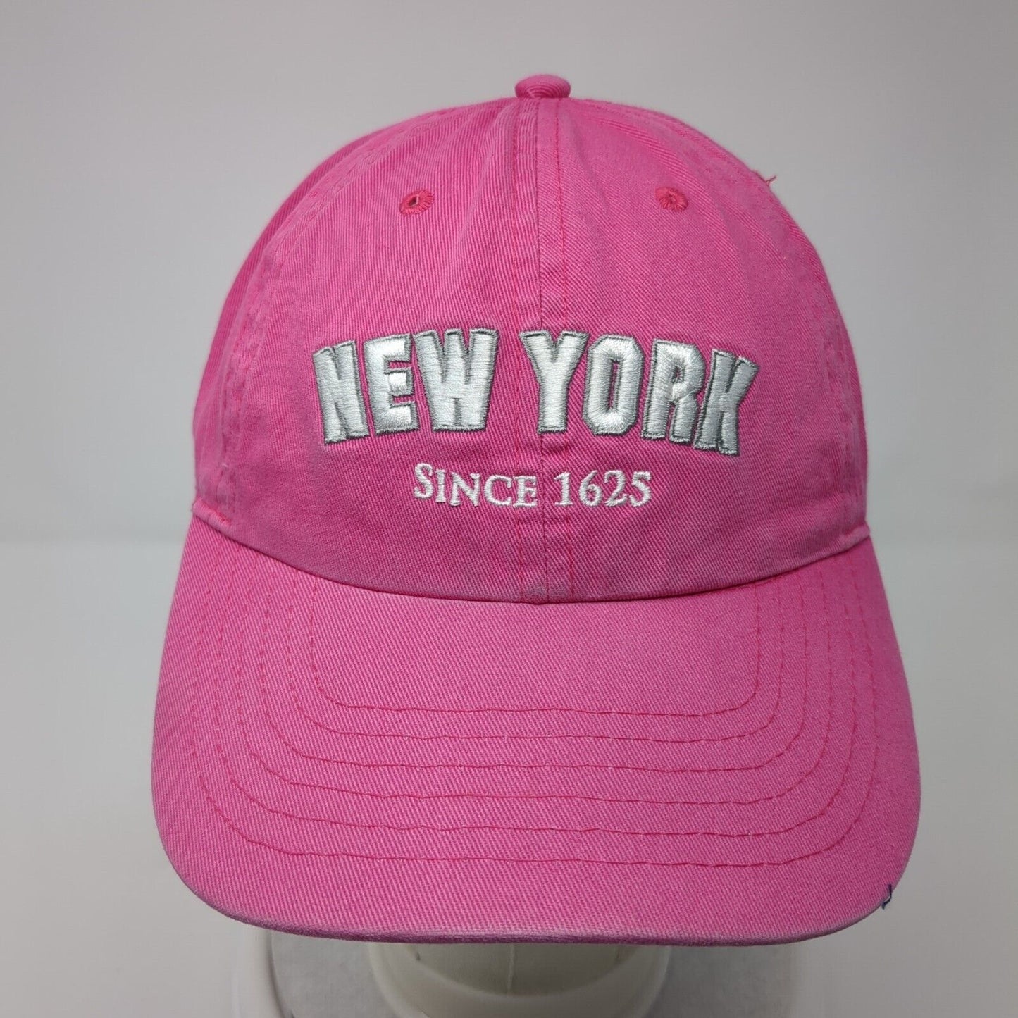 New York Since 1625 Slideback Hat Pink One Size Embroidered Newhattan