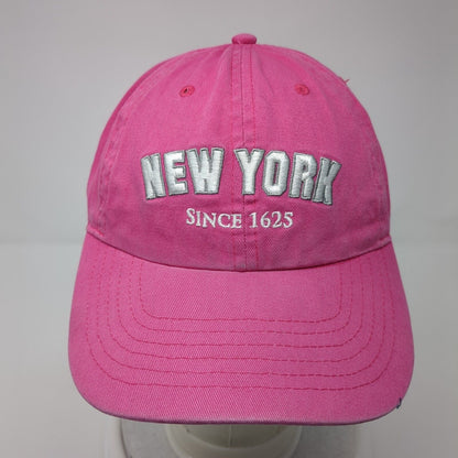 New York Since 1625 Slideback Hat Pink One Size Embroidered Newhattan