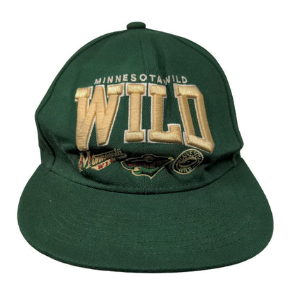 Mitchell & Ness Men's Snapback Hat Green Minnesota Wild Embroidered Logo NHL