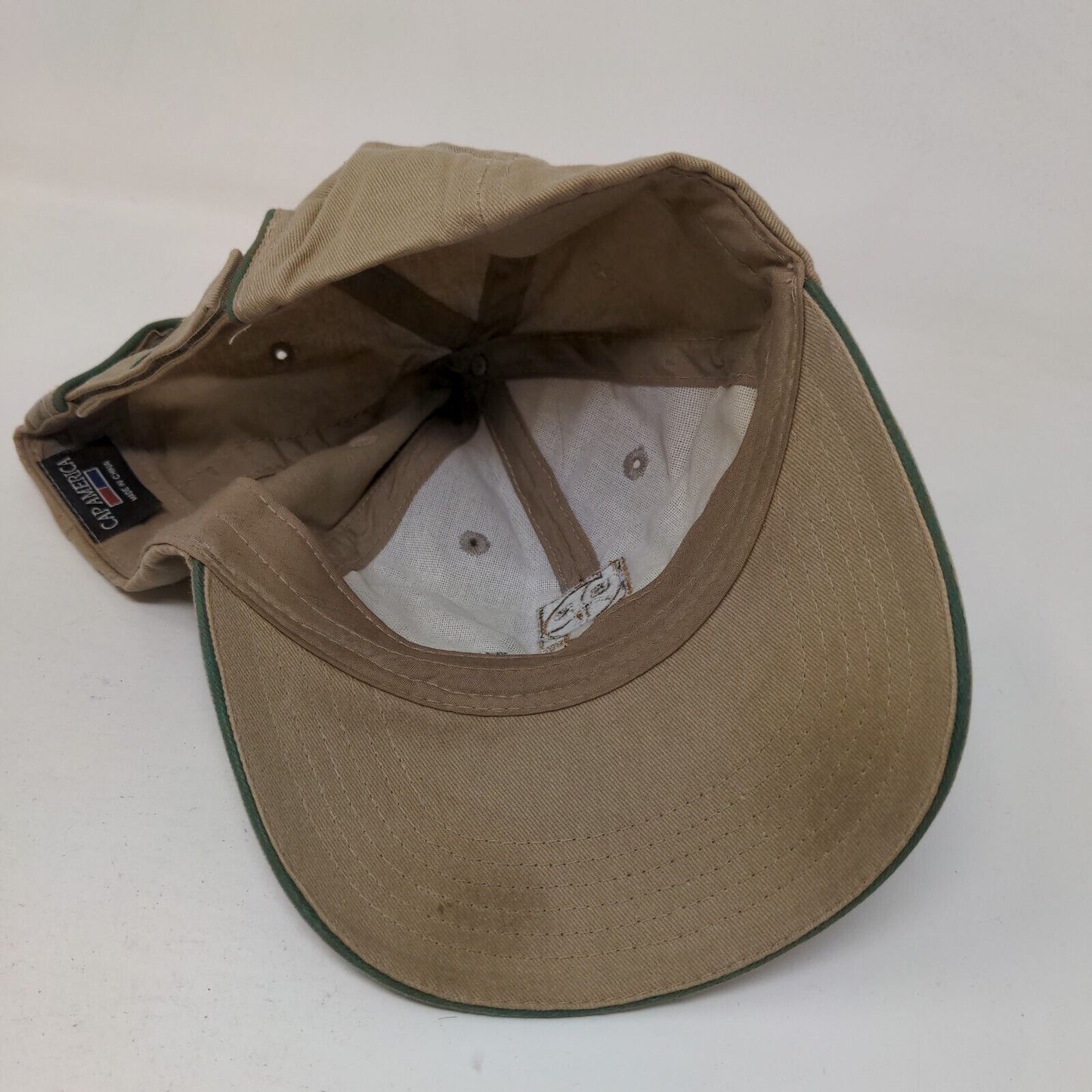 Barney's Pumps BPI Strapback Hat Tan One Size Embroidered Cap America