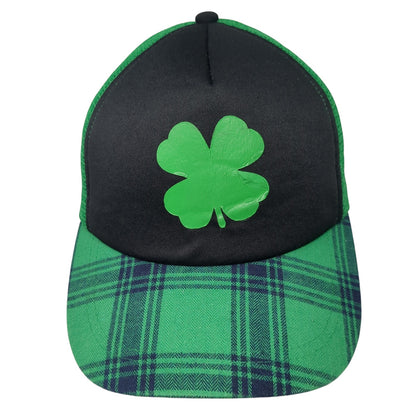 Leaf Clover Snapback Trucker Hat Green One Size Adjustable Mesh Back 6 Panel