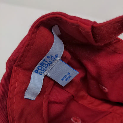 Port & Company Strapback Hat Red OSFA Adjustable Patch Solid 6 Panel