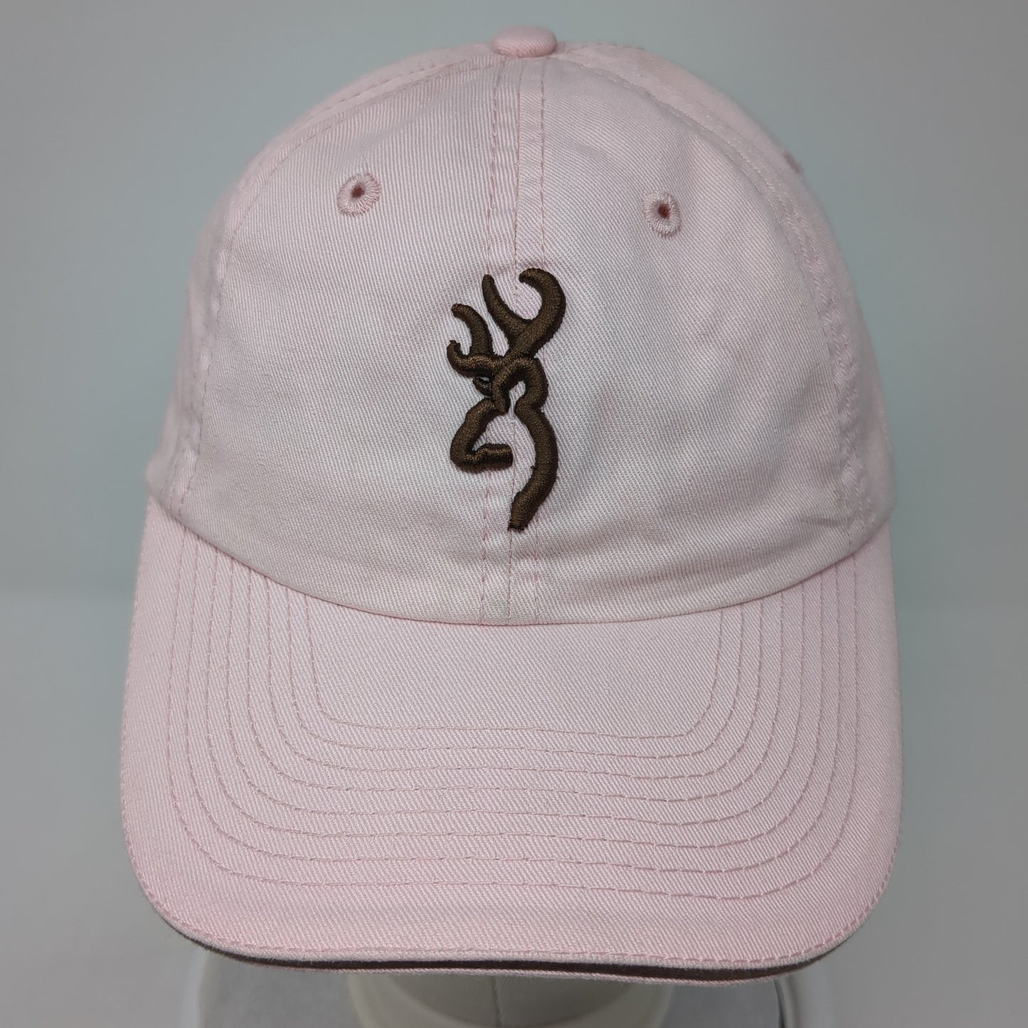 Browning Logo Strapback Hat Pink One Size Adjustable Embroidered Logo