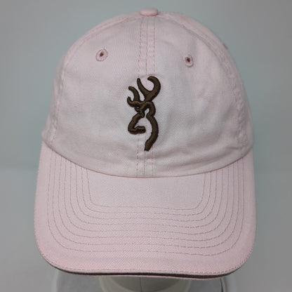 Browning Logo Strapback Hat Pink One Size Adjustable Embroidered Logo