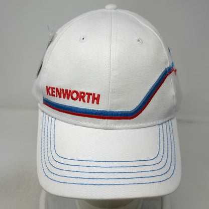 Kenworth Baseball Cap White One Size Red Blue Embroidered Logo Trucking Hat